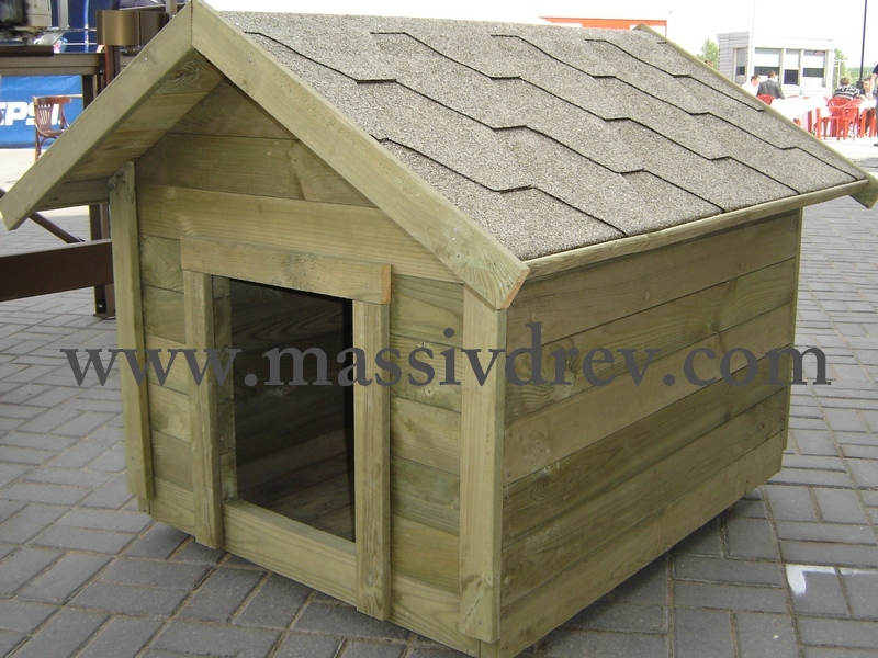 будка-домик для собак из древесины