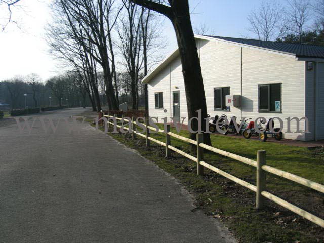 wooden log fence