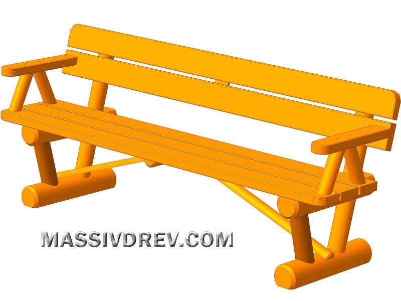 Bench with armrests