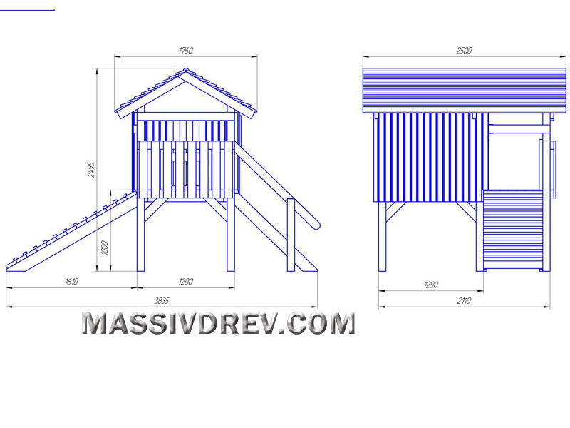 Габаритный чертеж детского домика