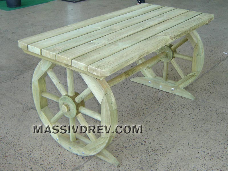 стол деревянный "Колесо"